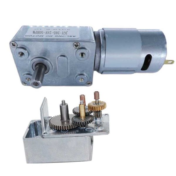 4632 Square Gearbox 385 Dc Motor 12v 24v Micro Worm Gear Motors