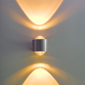 2W LED Wall Lamp AC110V/220V up and down Acrylic Abajur material Aluminum Sconce