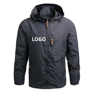China Wholesale Custom Waterpoof Autumn Windbreaker Zip Hoodies Pockets Mesh Outdoor Hiking Mens Coats Plus Size Men Jacket on sale