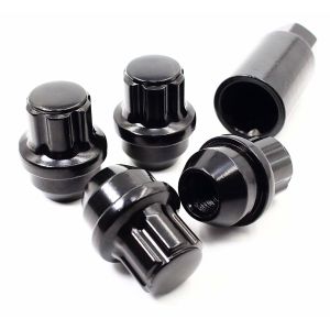 Black Large Acorn Conical Seat Wheel Lug Nuts For Tesla Factory Wheels