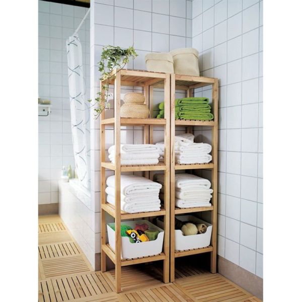 Quality new design home use multi-functional bamboo bathroom towel shelves wholesale