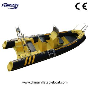 CE Certificate And Pvc Material 580 RIB Inflatable Boat With Engine , Rigid Hull