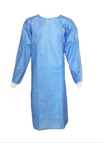 Quality New Disposable Isolation Gown Non-Woven SMS + PE LEVEL 4 Ultrasonic Seaming With Rib-knitted Cuffs & Rubber Strip & Ties wholesale