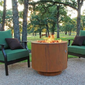 900mm Pre Rusted Corten Steel Fire Pit Round Outside Garden