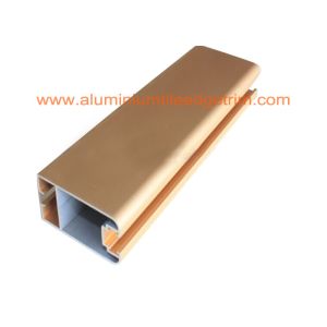 China Matt Gold Anodized Aluminium Door Profiles , Aluminium Door Frame Sections 50mm X 25mm on sale