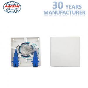 China ANSHI 2 Ports Fiber Face Plate RJ45 And SC FTTH Termination Box ABS Material on sale