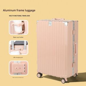 1682 Aluminum Frame Luggage with Telescopic Handle Password Lock and Impact