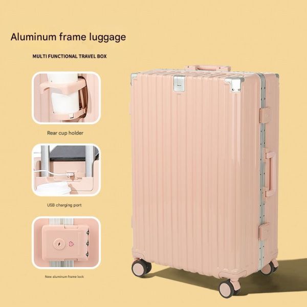1682 Aluminum Frame Luggage with Telescopic Handle Password Lock and Impact