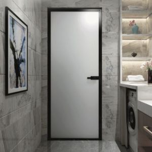 China Windproof Aluminium Casement Door Two Track Steel Matt Black on sale