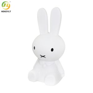 RGB Dimmable Remote Control PE Material White Rabbit Lamp For Bedroom