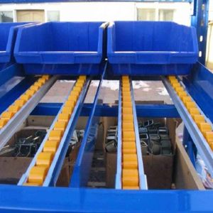ODM Blue Roller Racking System Warehouse 390mm Gravity Flow Rack System