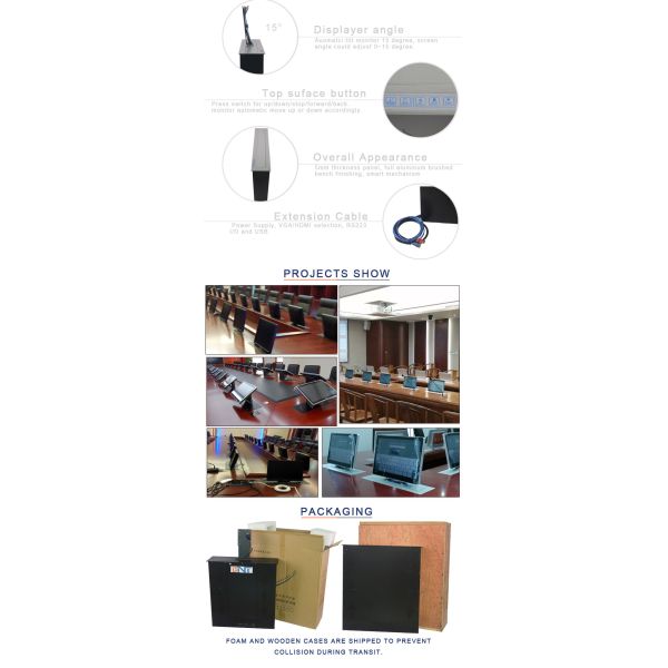 24 Inch Computer Monitor Pop Up Lift Panel Thickness 5MM