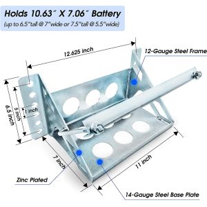 Battery Relocation Weld-On Tray with Custom Steel and Durable Powder Coating