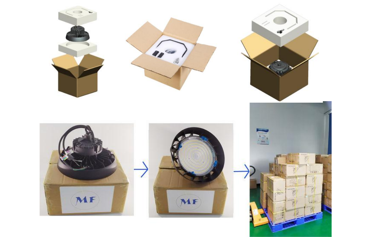 100W-240W IP65 LED High Bay Light Efficient with 3 Beam Angles 50000 Hrs Ideal for Industrial Commercial