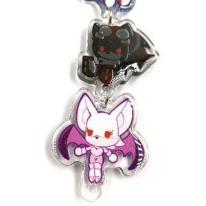China Make your own custom glitter epoxy anime acrylic linked keychain charms on sale