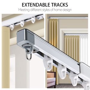 28''-55'' No Measuring Extendable Hanging Track Expansion Adjustable Curtain