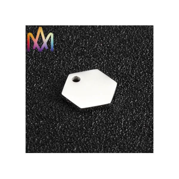 rustproof SUS304 Pentagon Pendant Engraved Bracelet Charms