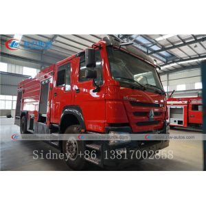 China Sinotruk HOWO 4X2 6cbm Water Foam Tank Firefighter Truck on sale