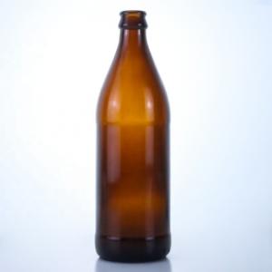 China SCREW CAP Beer Empty Glass Bottles with Crown Caps 700ml 750ml Creative Small Amber Bottle on sale