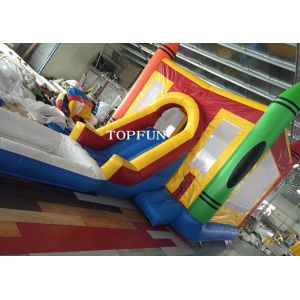 7 X 4M Amusement Park Kids Jumping Castle Inflatable With Pool Slide