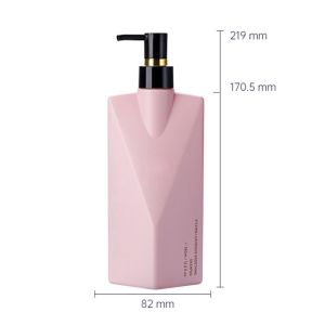 360ml Pink/Yellow/white Irregular smooth with Black pump for shampoo lotion