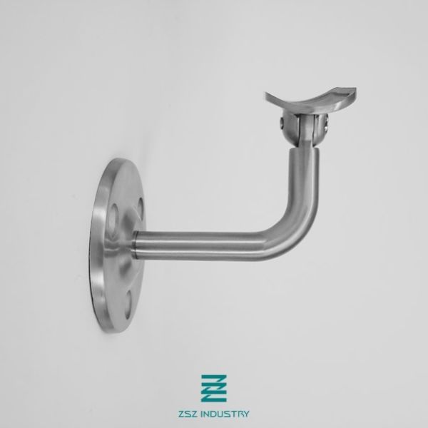 Polished Adjustable Handrail Bracket / Wall Rail Bracket 90 Degree Elbow Saddle