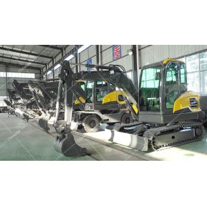 Digging Trenches Yellow Heavy Digger Drive Wheel Long Arm Excavator Easy Operate