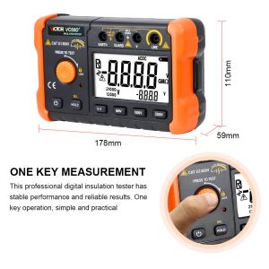 VICTOR 60D+ displays in 2000 digits intelligent micro-insulation tester Short