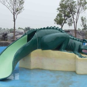 Water Park Equipment Crocodile Slide , Small Water Pool Slides For Kids