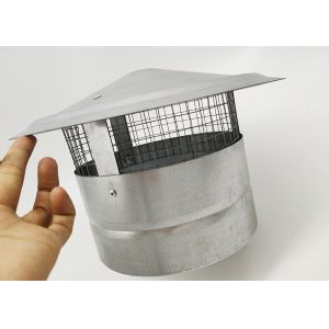 Galvanized Round Roof Vent Pipe Cap With Wire Mesh 200mm Top Width
