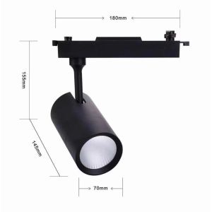 20w Modern LED Track Lighting 100lm/W Luminous Matte Black Color