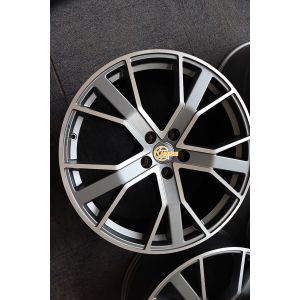 China 5*112 9J 20 Inch Alloy 5 Double Spoke Rims Fit Tire 265 40 ZR20 on sale