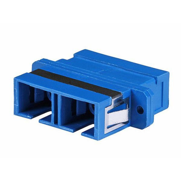 SC Duplex Fiber Optic Connector Adapters Single Mode With Flange , Blue Color