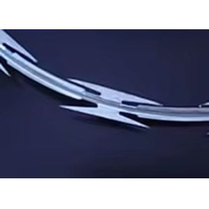 China Single Coil Concertina Razor Barbed Wire Barbed Dark Green Wire Of Painted Iron on sale