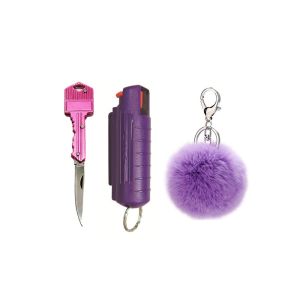 20ml Pepper spray keychain Knife Plush Ball Pendant Suit Personal Defense