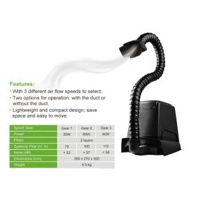 5800r/Min Desktop Mini Solder Fume Extractor