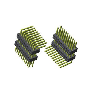 Waterproof Dual Row Pin Header Connectors 2.54 Mm Pitch Right Angle
