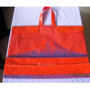 Custom Printed Large Plastic Shopping Bags with Rope Handles / Button