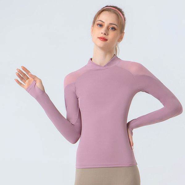 Women's Equestrian Base Layer Long Sleeve Thumb Hole Horse Riding Shirts Mesh