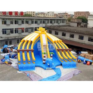 Yellow And Blue Spongebob Inflatable Water Slides For Pool With Digital Printing