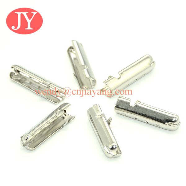 Quality jiayang Silver plating Eco material 23mm bullet shape metal aglets for shoelace wholesale