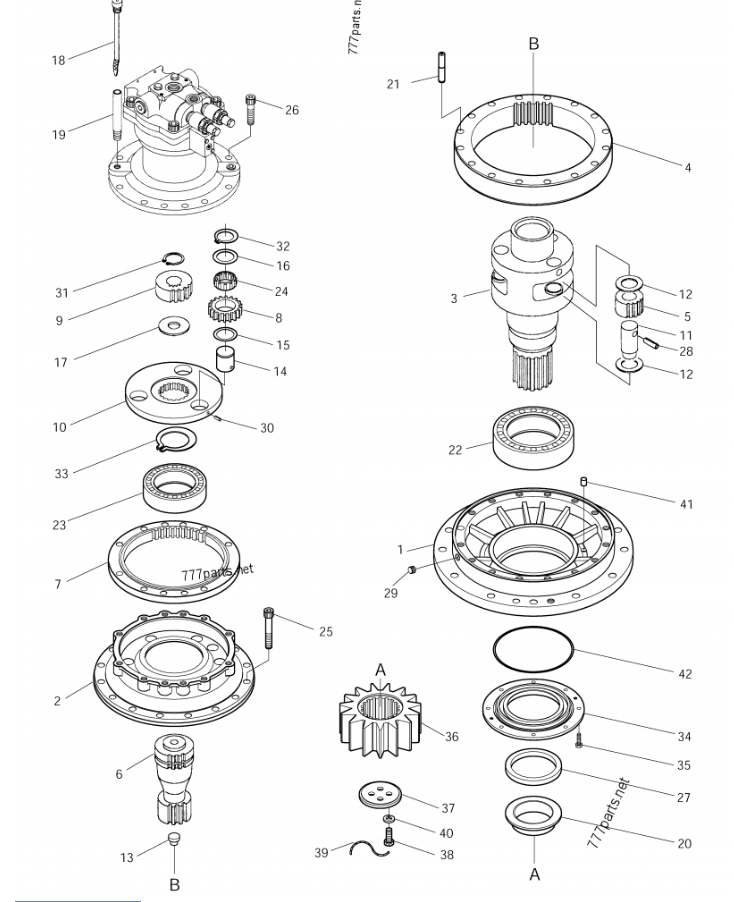 Doosan Excavator DH290LC-V Swing Reduction Gearbox 2101-1025G 2101-1025E 2101-1025H