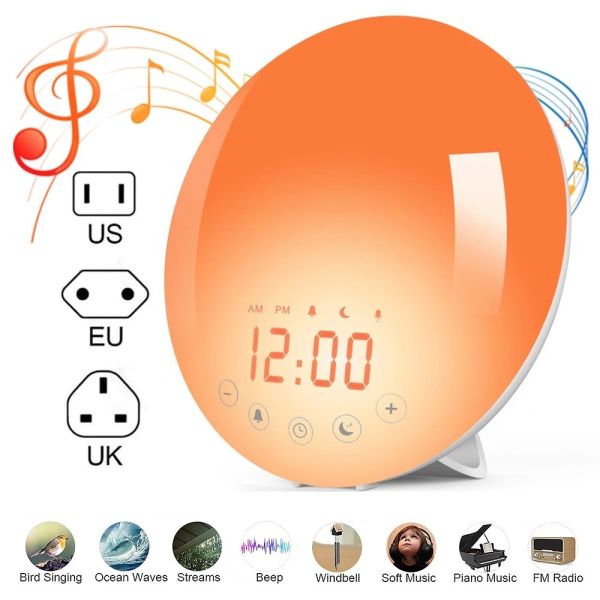 Quality RoHS 7 Colors Smart WiFi Wake Up Alarm Clock Light Tuya APP Works With Alexa wholesale
