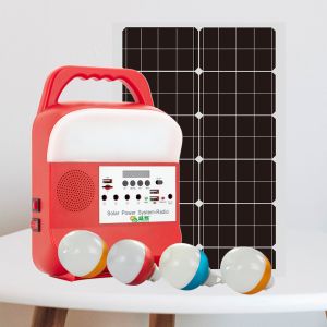 Mini Portable Solar Power Energy Panel Lighting System With Led Household