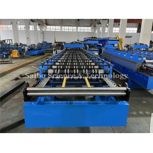 Chain Drive Tile Roll Forming Machine For Color Steel Plate With 15 Stations
