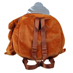 Embroidery Technics Kids Plush Backpack Soft Hand Feeling Weaving Label