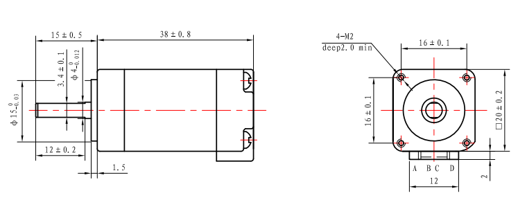 Small Size 0.6A hybrid Stepping Motor Nema 8 Stepper Motor 40mN.M For Beauty Machine