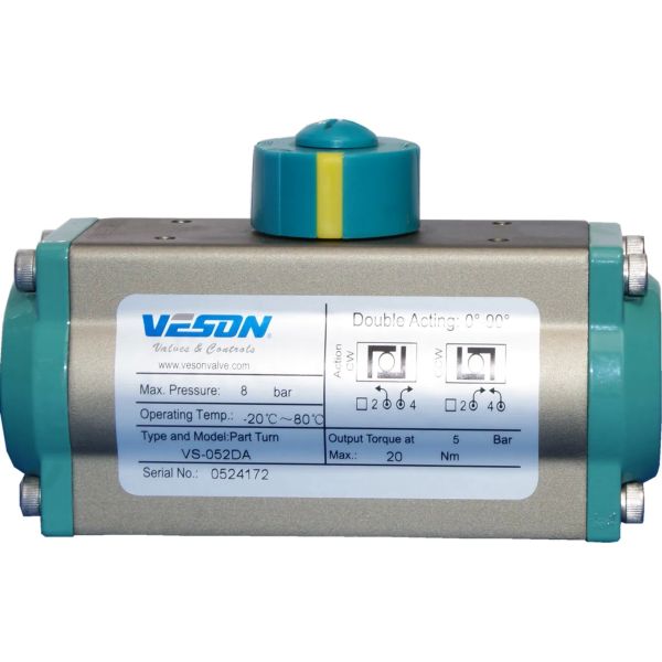 Double Acting Rotork Type Pneumatic Actuator with VS-052~VS-400 Model and Travel