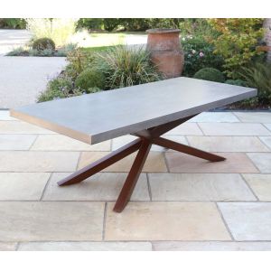 Customized Outdoor Concrete Furniture GRC Patio Garden Bench Table For Poolside