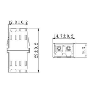 Aqua LC LC Duplex Adapter , Fiber Optical Adapter Multimode Coupler